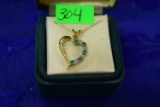 HEART SHAPED EMERALD AND DIAMOND NECKLACE!