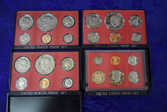 1973, 1974, 1974, 1982 U.S. PROOF SETS!