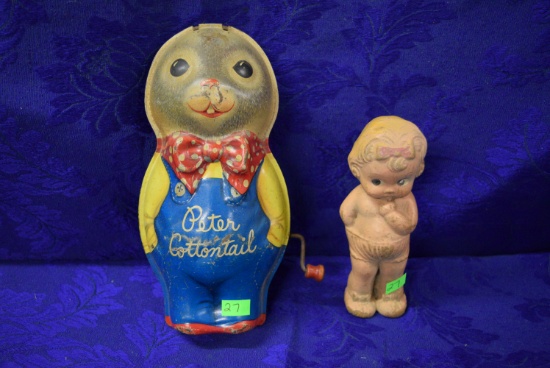 VINTAGE PETER COTTONTAIL AND DOLL!
