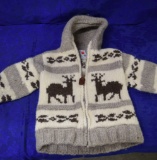 WOOL CHILDS ZIP UP SWEATER!