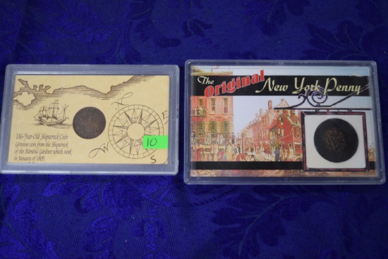 SHIPWRECK COIN AND NEW YORK PENNY!