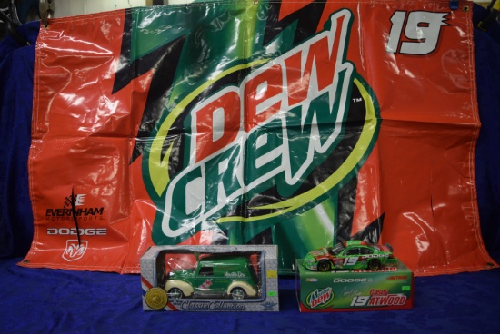 MT. DEW COLLECTIBLES - CARS AND BANNER!