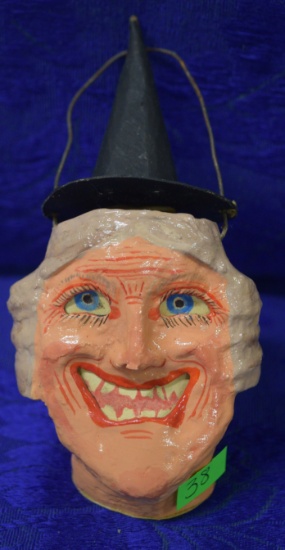 ANTIQUE HALLOWEEN CANDY CONTAINER - WITCH!