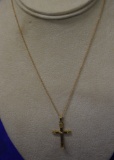 14KT GOLD CROSS AND 10KT GOLD CHAIN!
