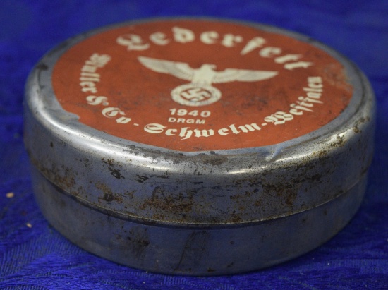 WWII GERMAN CAN OF LEDEFETT OR LEATHER DRESSING!