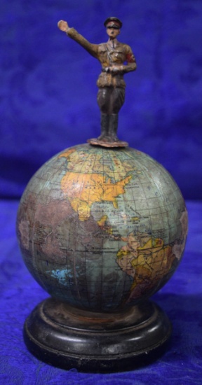 HITLER ON TOP OF THE WORLD SPINNING GLOBE!