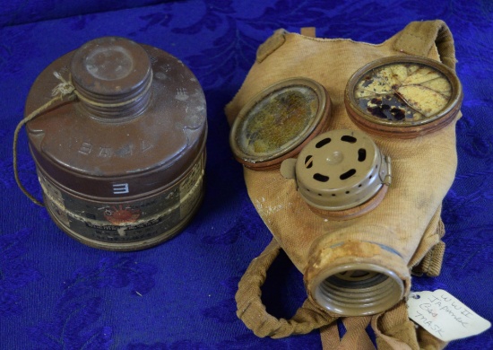 WWII JAPANESE GAS MASK AND CANISTER!