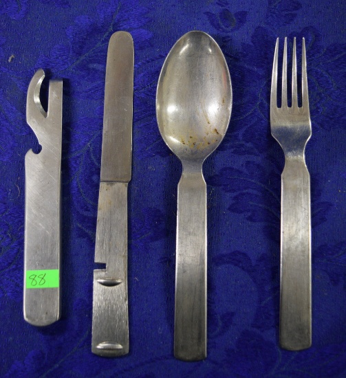 WWII GERMAN 4 PIECE UTENSIL SET!