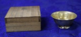MINIATURE SILVER BOWL IN WOODEN BOX!