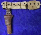 WWI US ARMY AMMO BELT WITH HOLSTER!