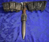 WWII K98 CARTRIDGE BELT W/AMMO POUCHES AND BAYONET