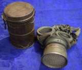 WWI GERMAN GAS MASK AND CANISTER!