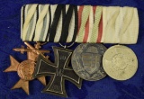 WWI MEDAL BAR WITH 4 MEDALS!