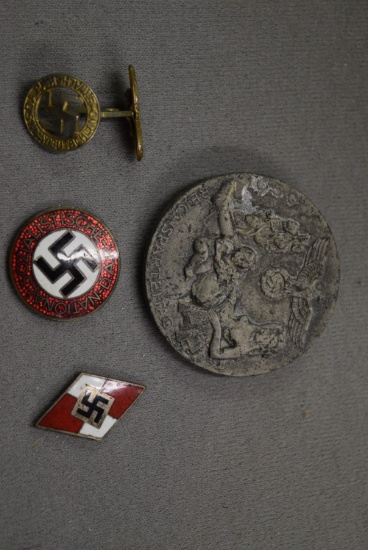 ASSORTED NAZI BADGES AND CUFF LINK!