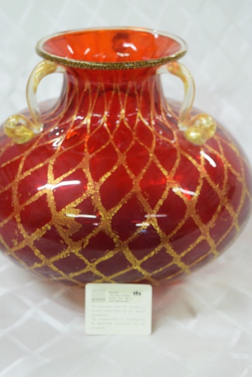 EXTREME RUBY RED MURRANO GLASS VASE!