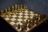 VINTAGE HAND CARVED WOODEN CHESS SET!