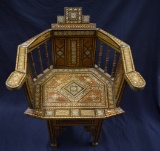 SYRIAN MOTHER OF PEARL INLAY ARM CHAIR!