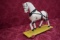 AMAZING VINTAGE WOODEN HORSE PULL TOY !