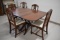 VINTAGE DOUBLE DROPLEAF DINING TABLE / 5 CHAIRS !