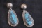 SIGNED TURQUOISE AND STERLING EARRINGS!