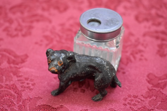 EARLY VINTAGE DOG INKWELL!