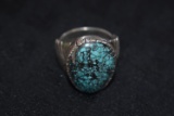 NATIVE AMERICAN TURQUOISE AND SILVER RING!