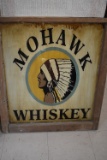 MOHAWK WHISKEY SIGN PAINTED ON A GLASS WINDOW!