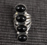 SWEET GENUINE SILVER AND BLACK RING!