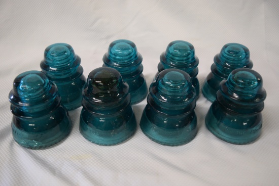 VINTAGE BLUE HEMINGRAY #42 GLASS INSULATORS!