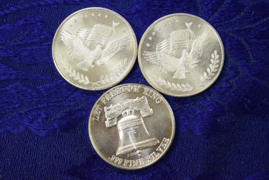 THREE 1OZ SILVER TRADE UNITS!