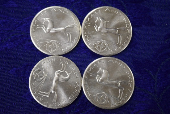 FOUR HOFFMAN AND HOFFMAN 1OZ SILVER TRADE UNITS!