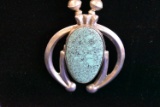 NATIVE AMERICAN STERLING TURQUOISE NECKLACE!