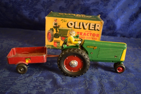 VINTAGE OLIVER TRACTOR AND DRIVER COLLECTABLE!