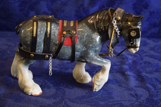 CERAMIC STAFFORDSHIRE CLYDESDALE DRAFT HORSE!