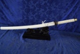 BEAUTIFUL WHITE SHEATHED KATANA SWORD!