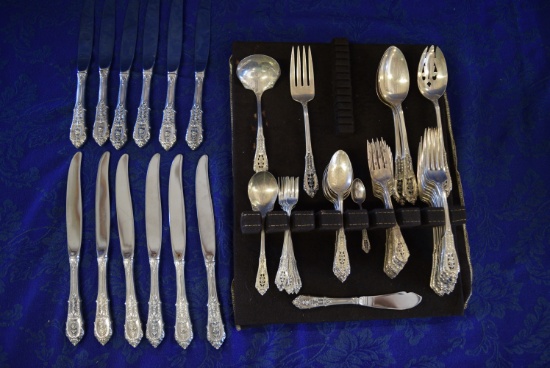 STUNNING WALLACE STERLING SILVER FLATWARE SERVICE!