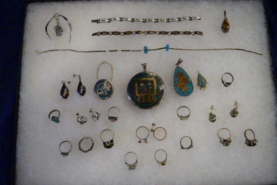 STERLING, TURQUOISE AND STONE!