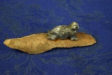 STONE SEAL ON ANCIENT WALRUS TUSK FOSSIL!