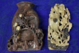 EARLY HAND CARVED SOAPSTONE ART VASES!