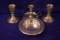 PEWTER CANDLESTICK HOLDERS AND ASH TRAY!