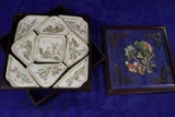 ANTIQUE BOXED CHINESE EXPORT SWEET MEAT DISH SET!