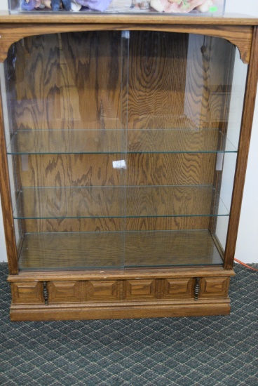 WOOD AND GLASS DISPLAY CABINET!