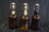 TRIO OF VINTAGE AMBER GROLSCH LAGER BOTTLES!