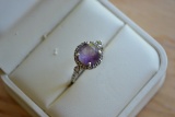 Amethyst Ring in White Gold