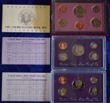 US MINT PROOF SETS AND UNCIRCULATED BANK SET!