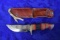 WOODEN HANDLED KNIFE WITH LEATHER SHEATH!