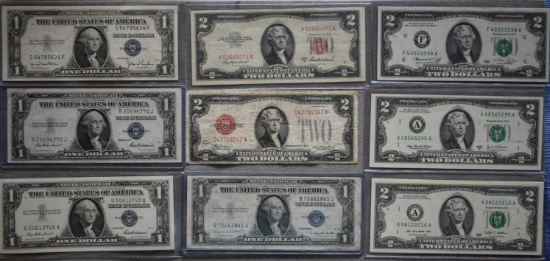 SILVER CERTFICATE, RED SEAL AND $2 DOLLAR BILLS!