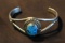 NATIVE AMERICAN STERLING SIGNED TURQUOISE BRACELET