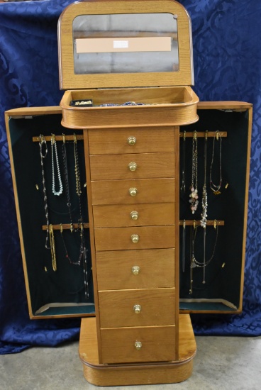 LARGE JEWELRY CABINET FULL!