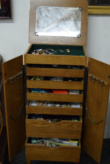 JEWELRY CABINET & JEWELRY!